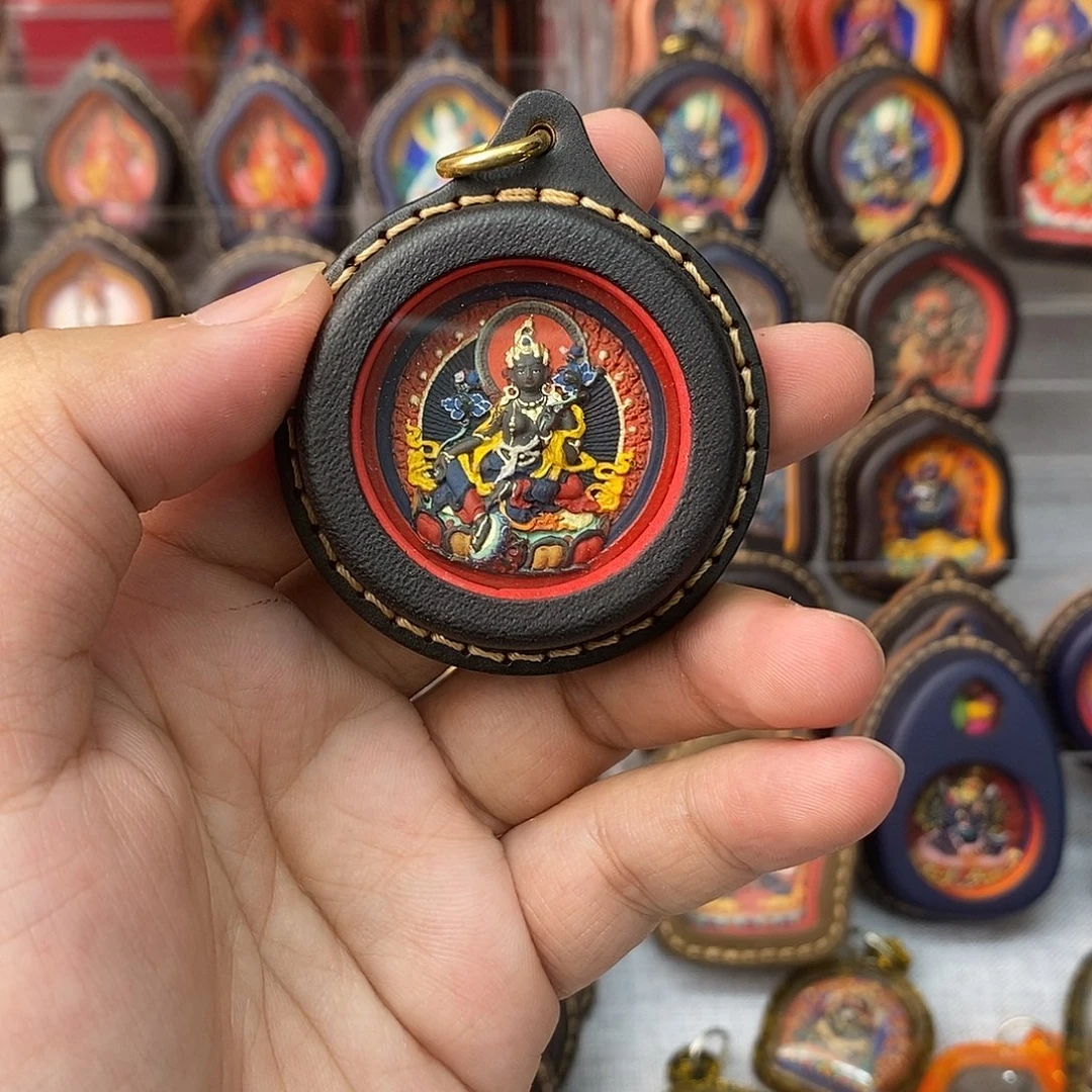 吊坠绿度母擦擦皮壳