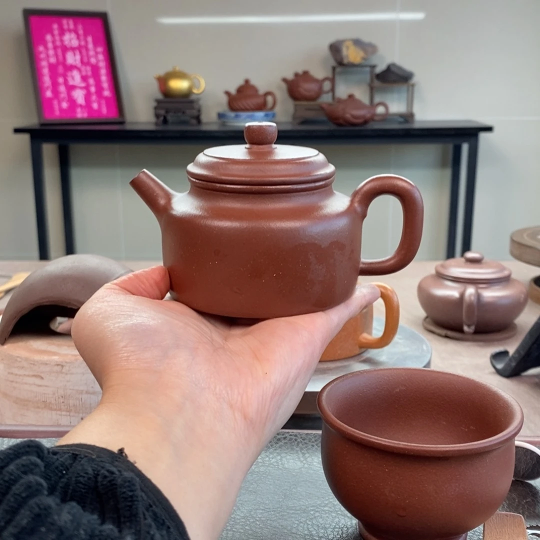 茶壶紫砂底槽清德钟220cc全手➕底槽清杯子