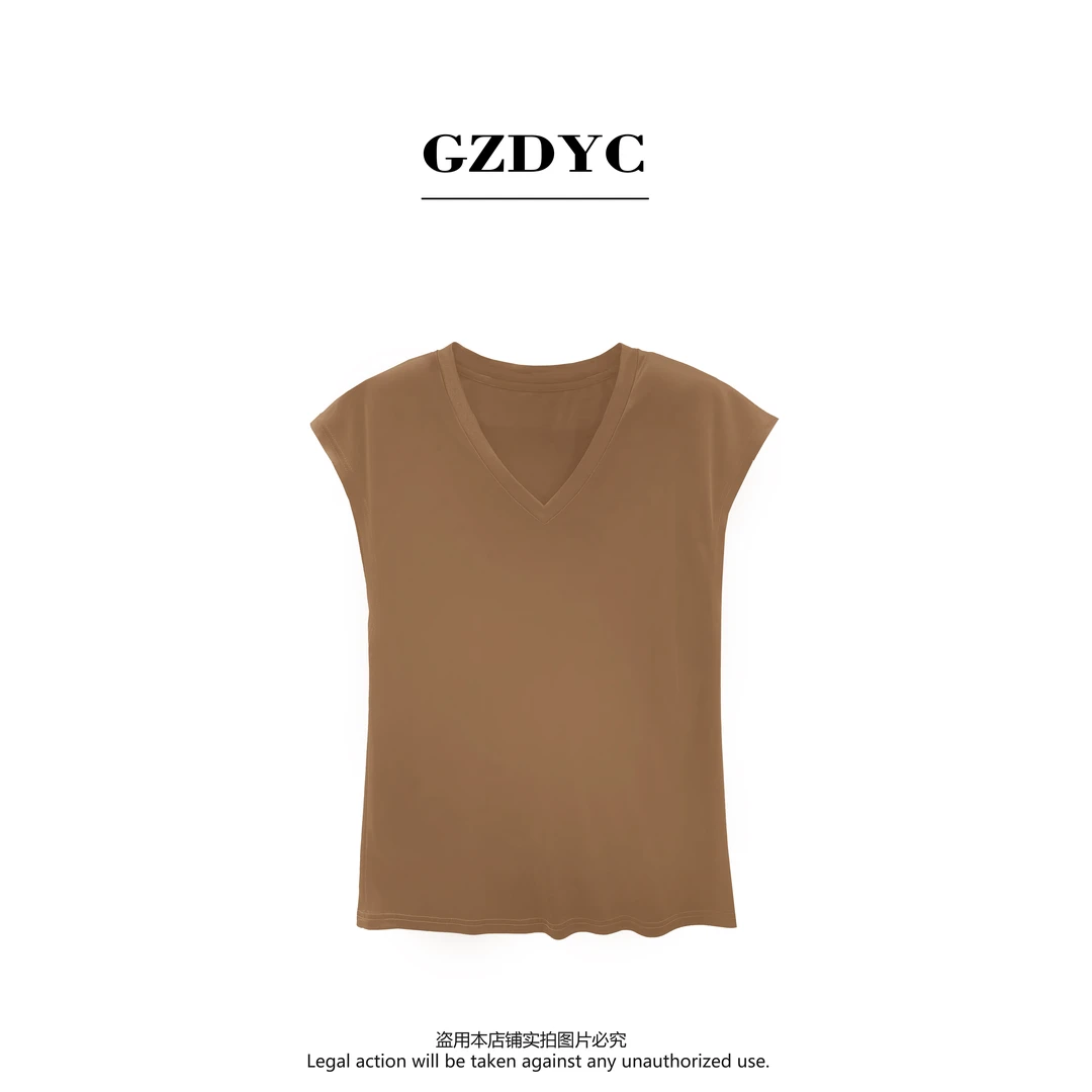 鸽子的衣橱【零度】夏季时尚小众V领短袖T恤T15525
