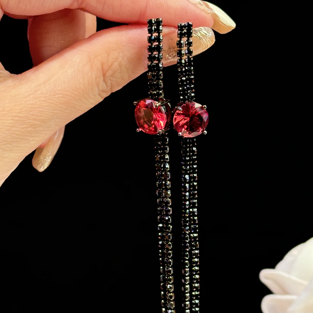 铜合金耳饰 高雅】小众时尚高级感长款流苏耳环气质轻奢个性耳钉女