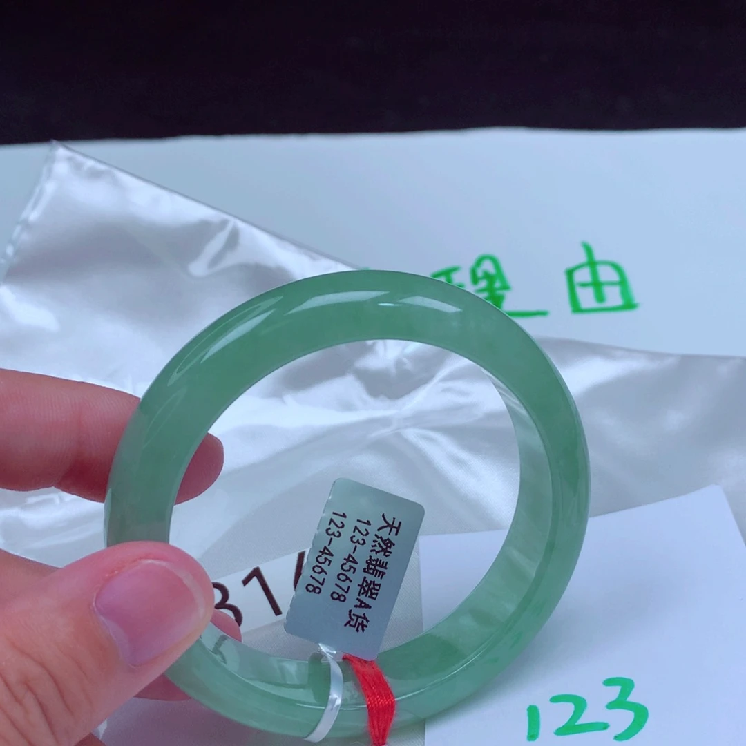 未镶嵌手镯翡翠缅甸天然A货翡翠手镯54.8