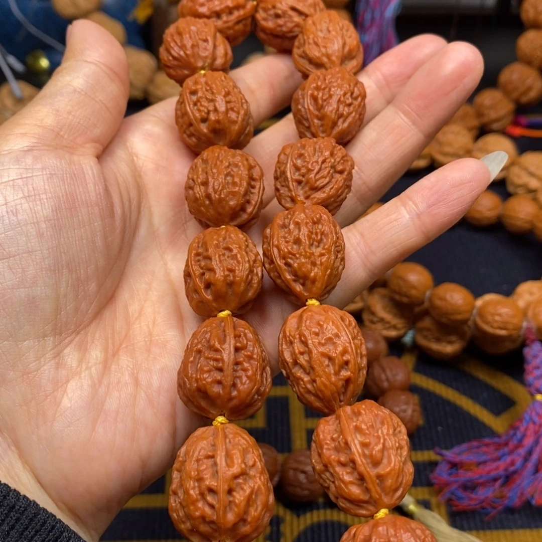 桃核手串麒麟八棱