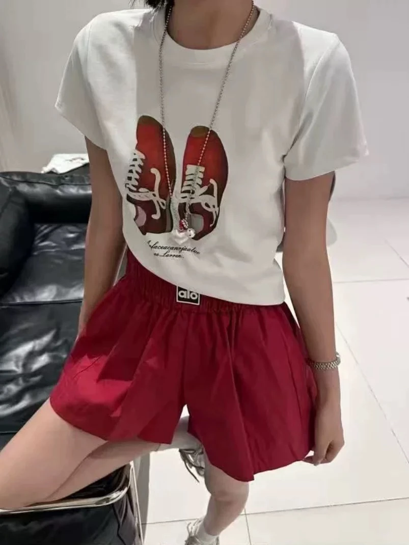 【肉总】新款卡通印花鞋子短袖上衣