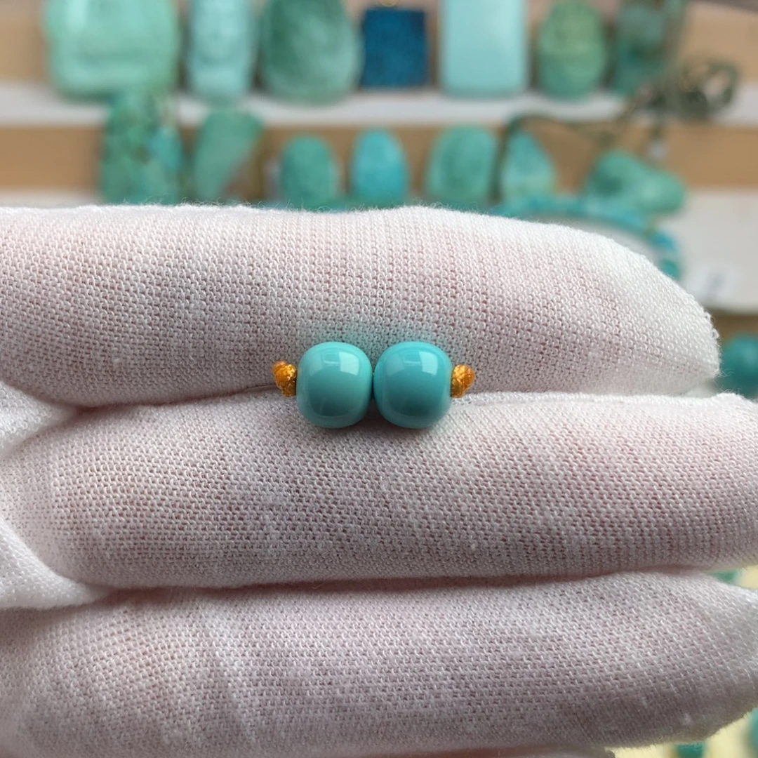 未镶嵌绿松石珠宝奇石7.6mm