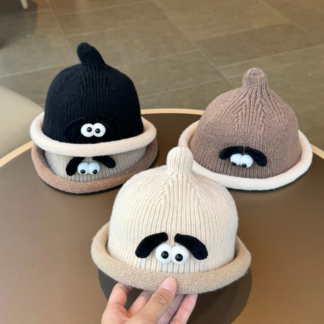 宝宝帽子韩版超萌奶嘴套头帽儿童秋冬保暖防风婴儿针织毛线帽冬潮