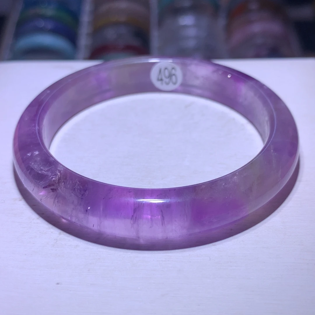 手镯银S925镶嵌水晶紫水60.3圈496