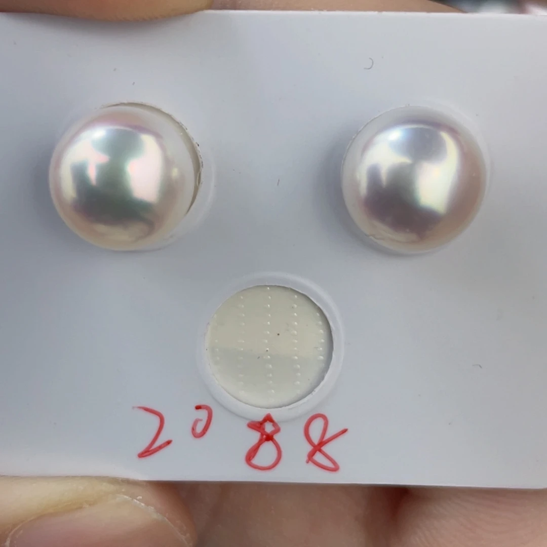 未镶嵌海水珍珠澳白对珠裸珠9.9mm宝石光