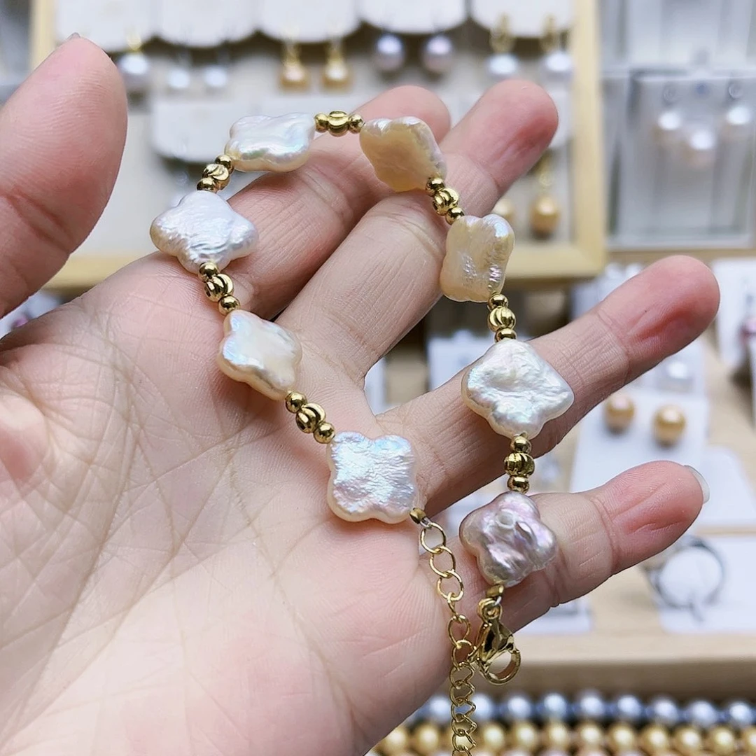 淡水珍珠手绳合金