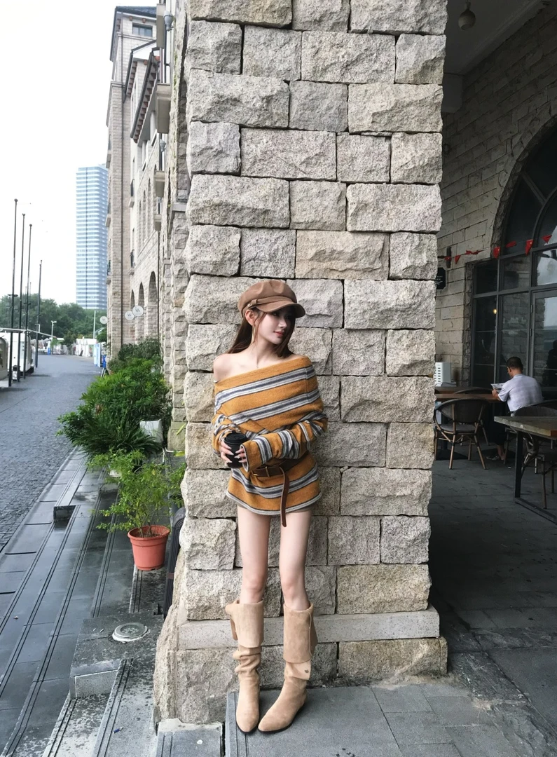 Yingdaren赢大人【条纹日记】秋季常规长袖针织毛针织衫时尚百搭