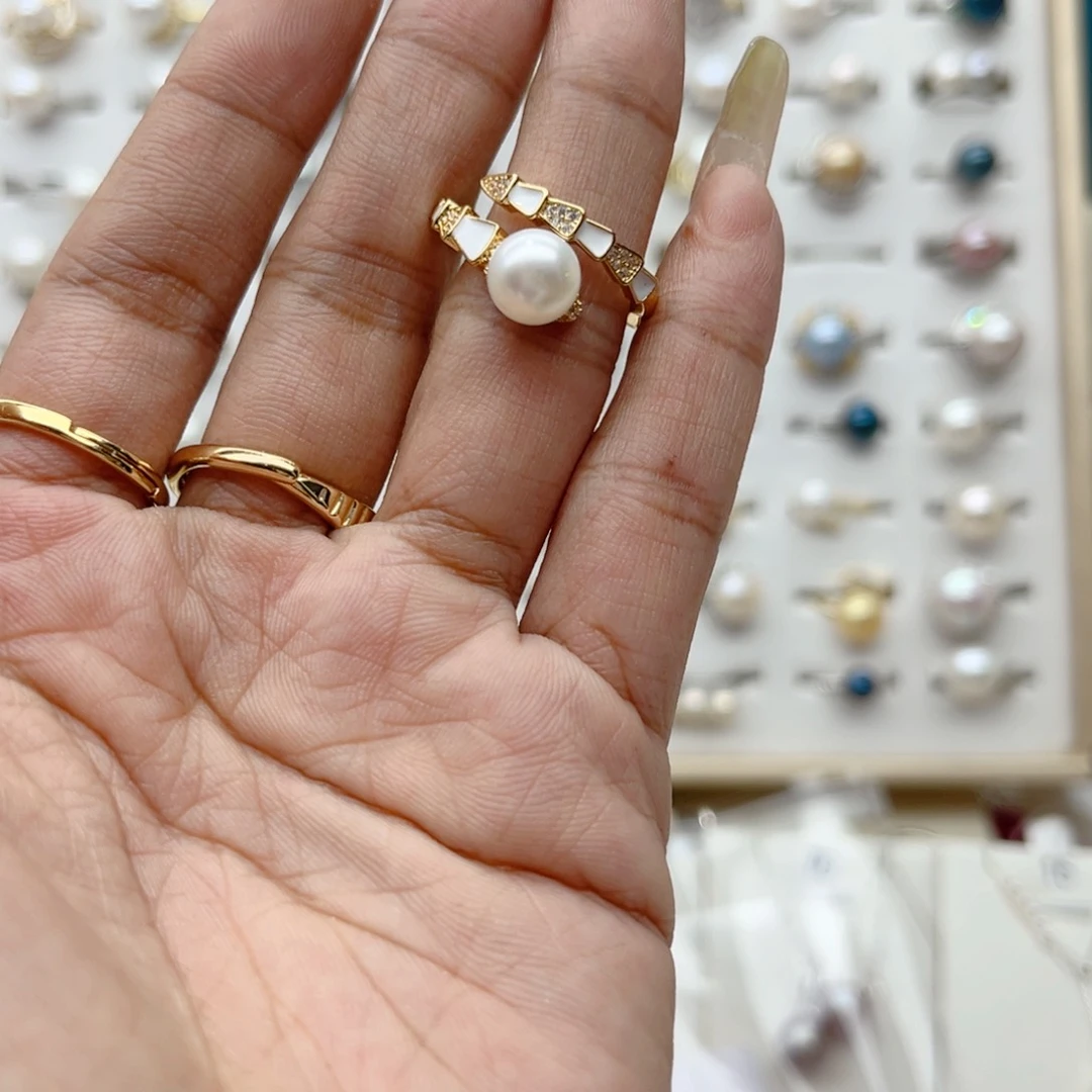 戒指合金淡水珍珠?*?