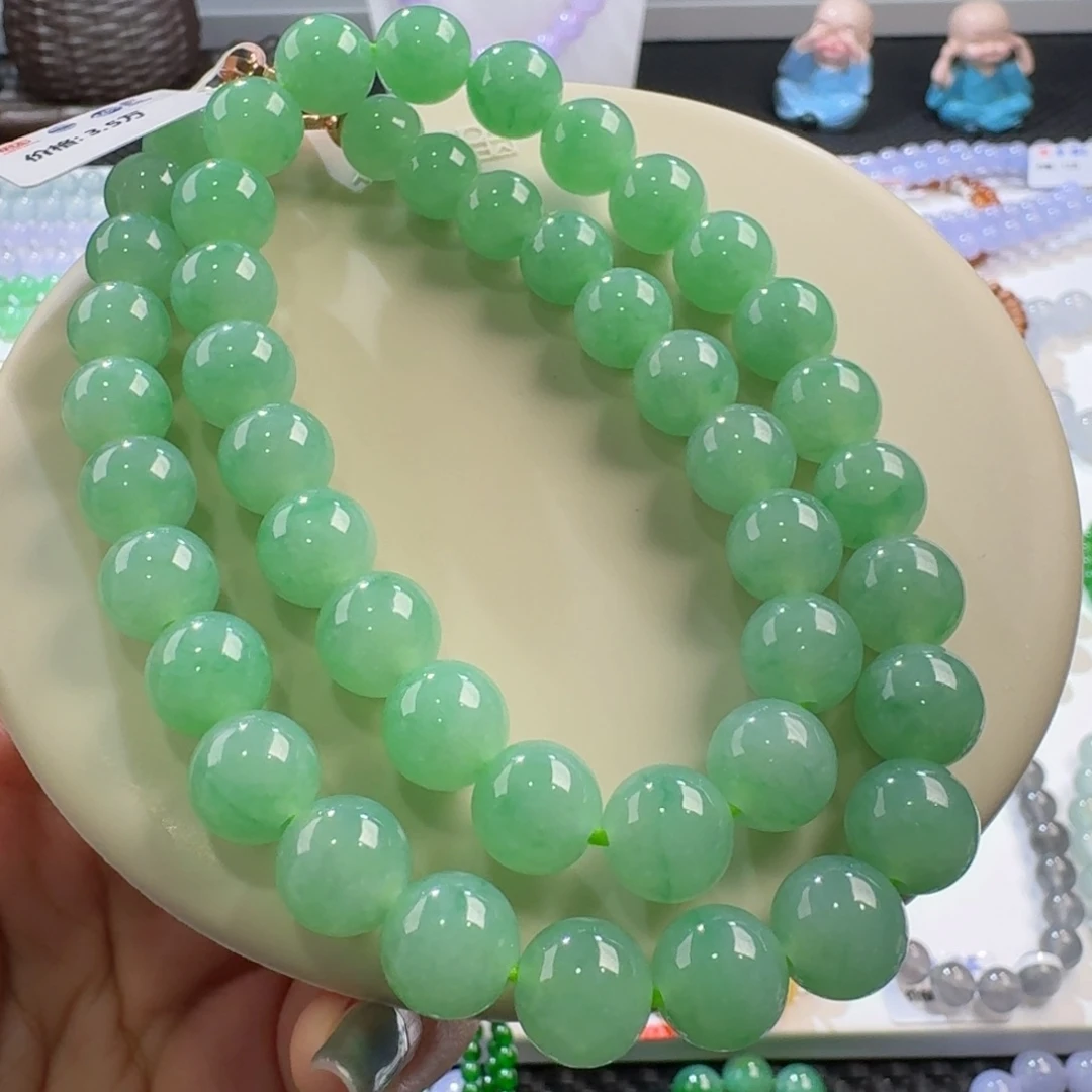 翡翠手链未镶嵌果绿项链卡11-9.7 大漏！