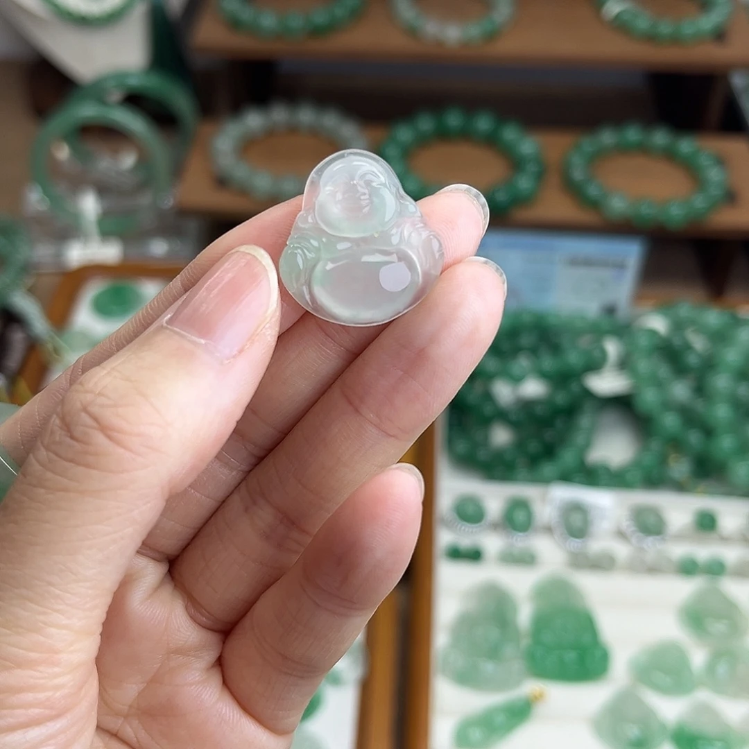 石英质玉（非洲翠）未镶嵌吊坠(不含链)佛公吊坠