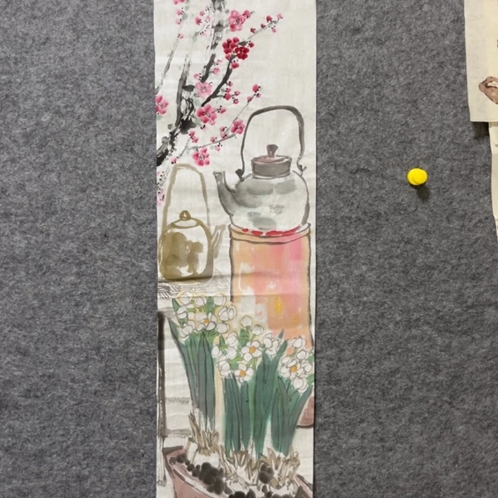 竖款大鱼书画艺术作品