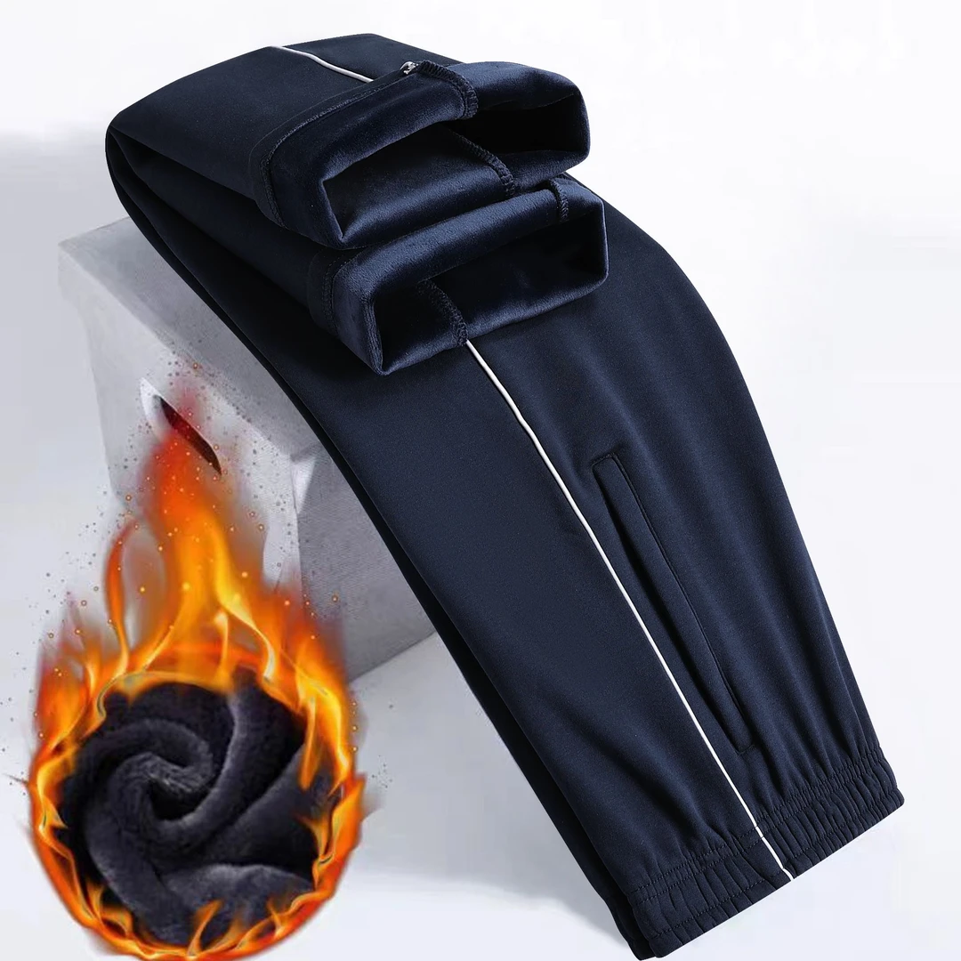 纯棉秋冬新款校服裤子耐磨运动休闲保暖高腰弹力男女通用运动长裤