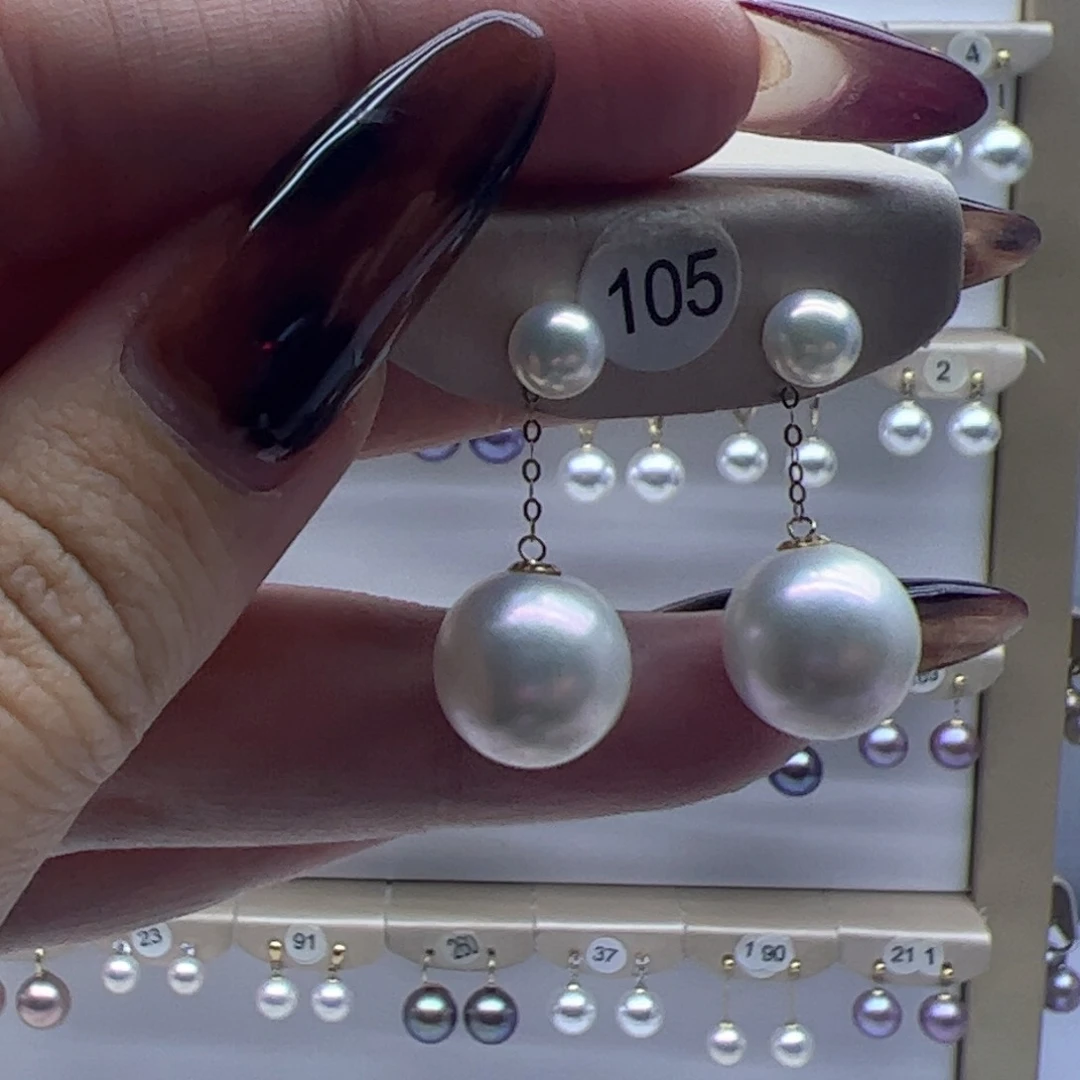 淡水珍珠耳饰18K金镶嵌