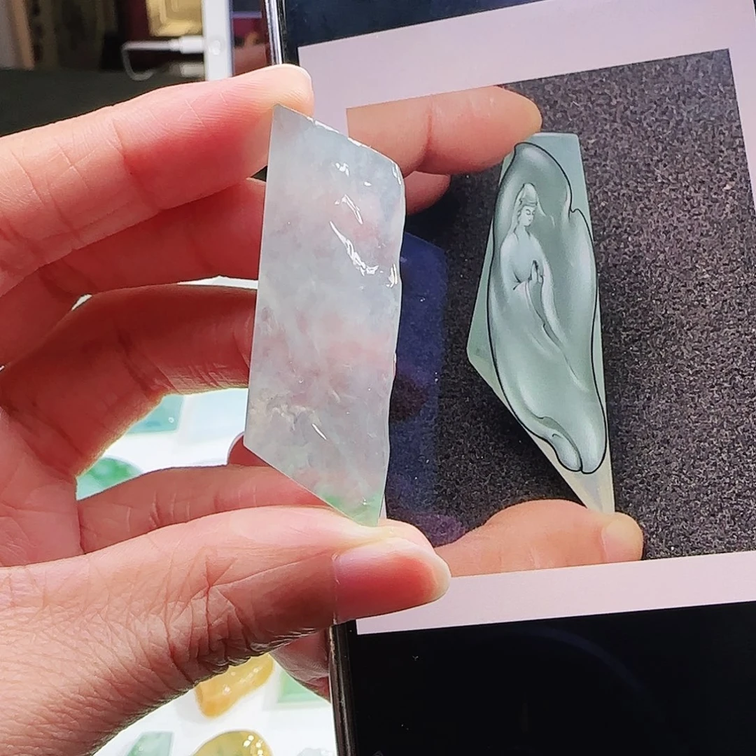 定制翡翠未镶嵌缅甸翡翠挂件