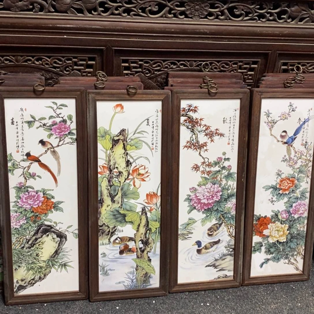 瓷片53*21*4景德镇瓷板画柴窑烧制