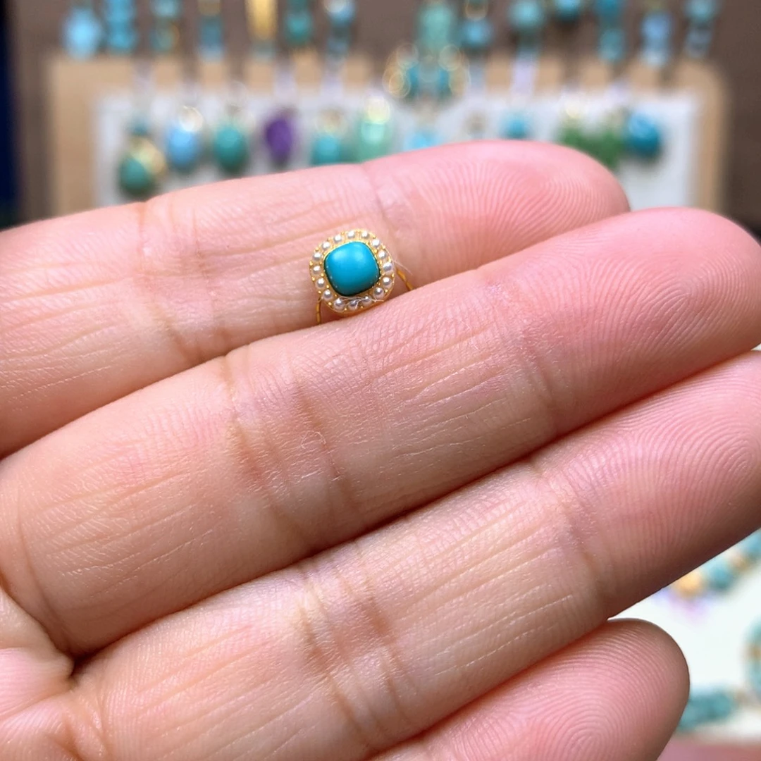 绿松石18K金镶嵌配饰