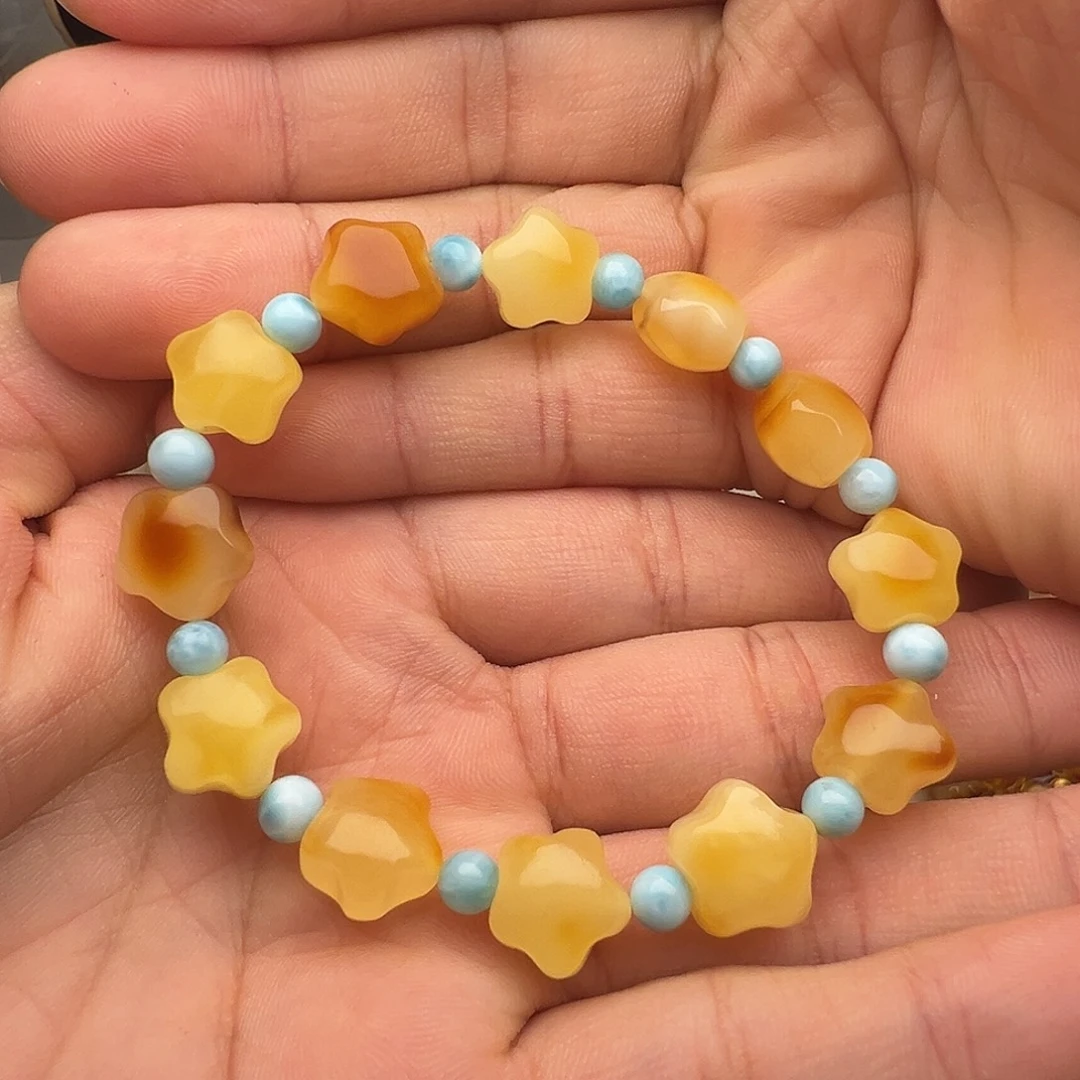 米***妮琥珀未镶嵌颈饰多宝星星手串