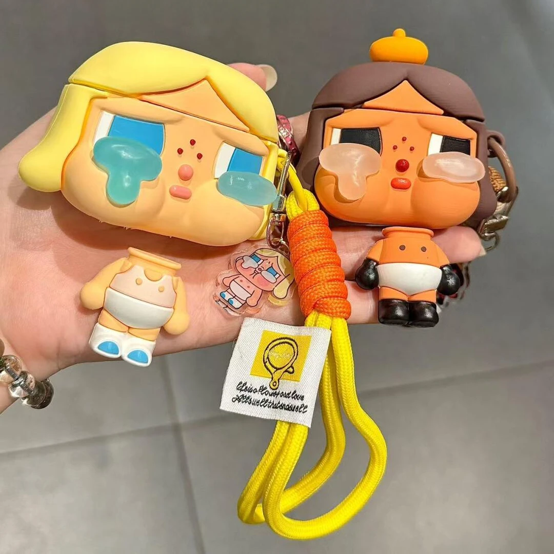 水晶眼泪哭娃适用AirPods 4代苹果耳机保护套可爱立体少女心软壳