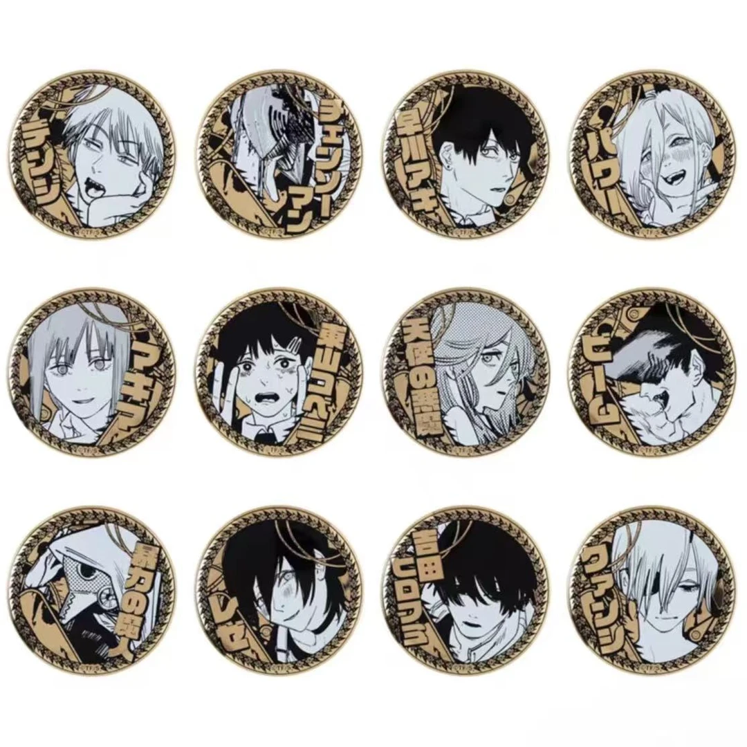 日谷 js电锯人黑金浮雕 雕金吧唧 盲盒代拆