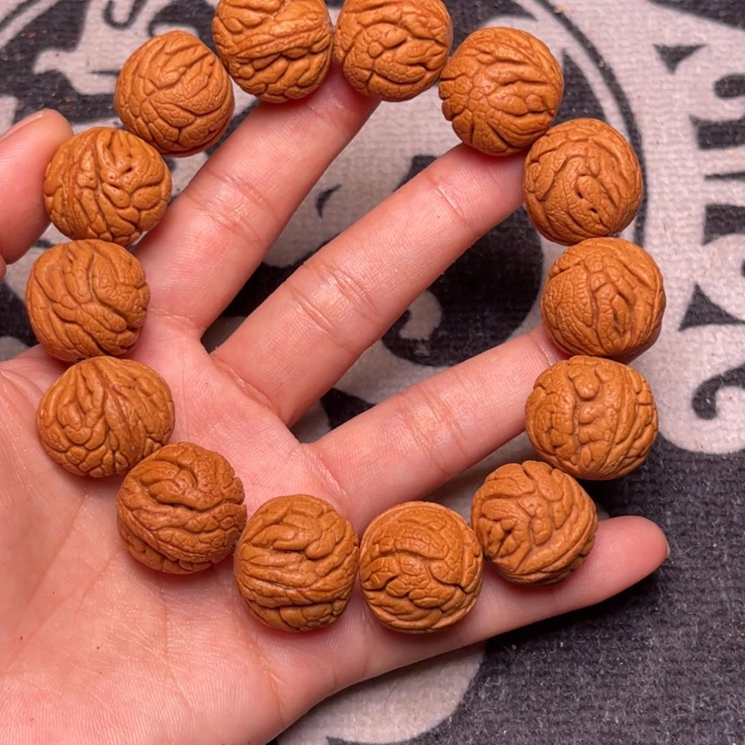 桃核手串金丝龙珠20