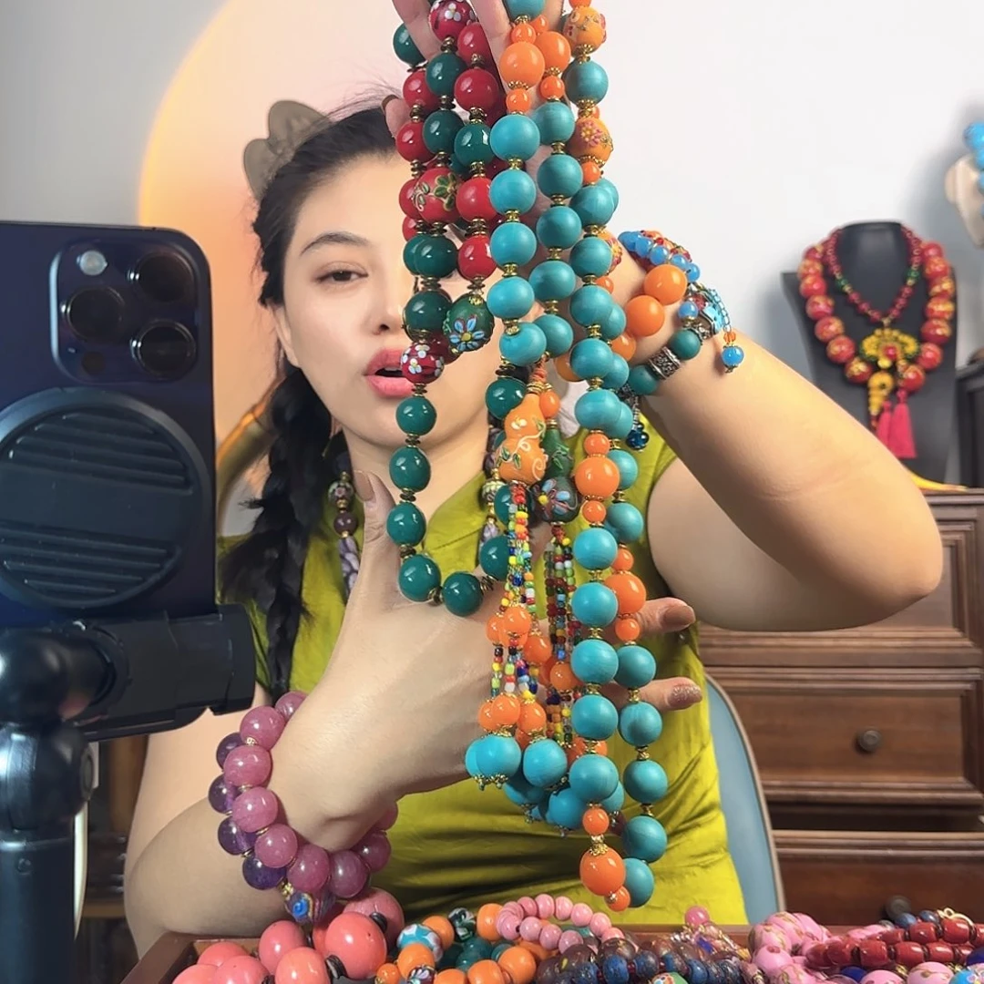 乐***宝琉璃DIY老琉璃斜挎颜色好看