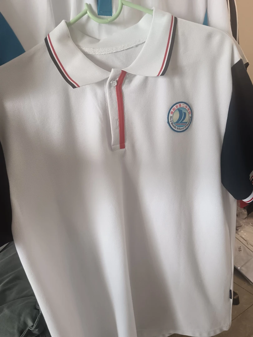 二中学生开学季校服短袖上衣裤子学生纯白色学院风班服翻领T恤
