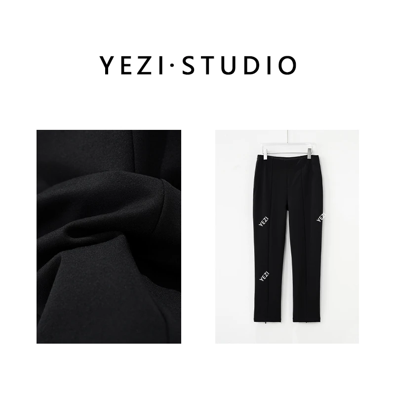 【腿精.神裤】赛络纺纱线高弹塑形显瘦后开叉九分小黑裤25336040