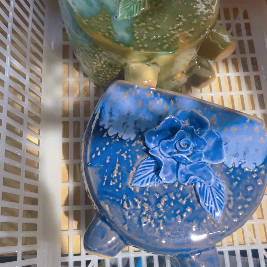 紫砂花盆粗陶精雕