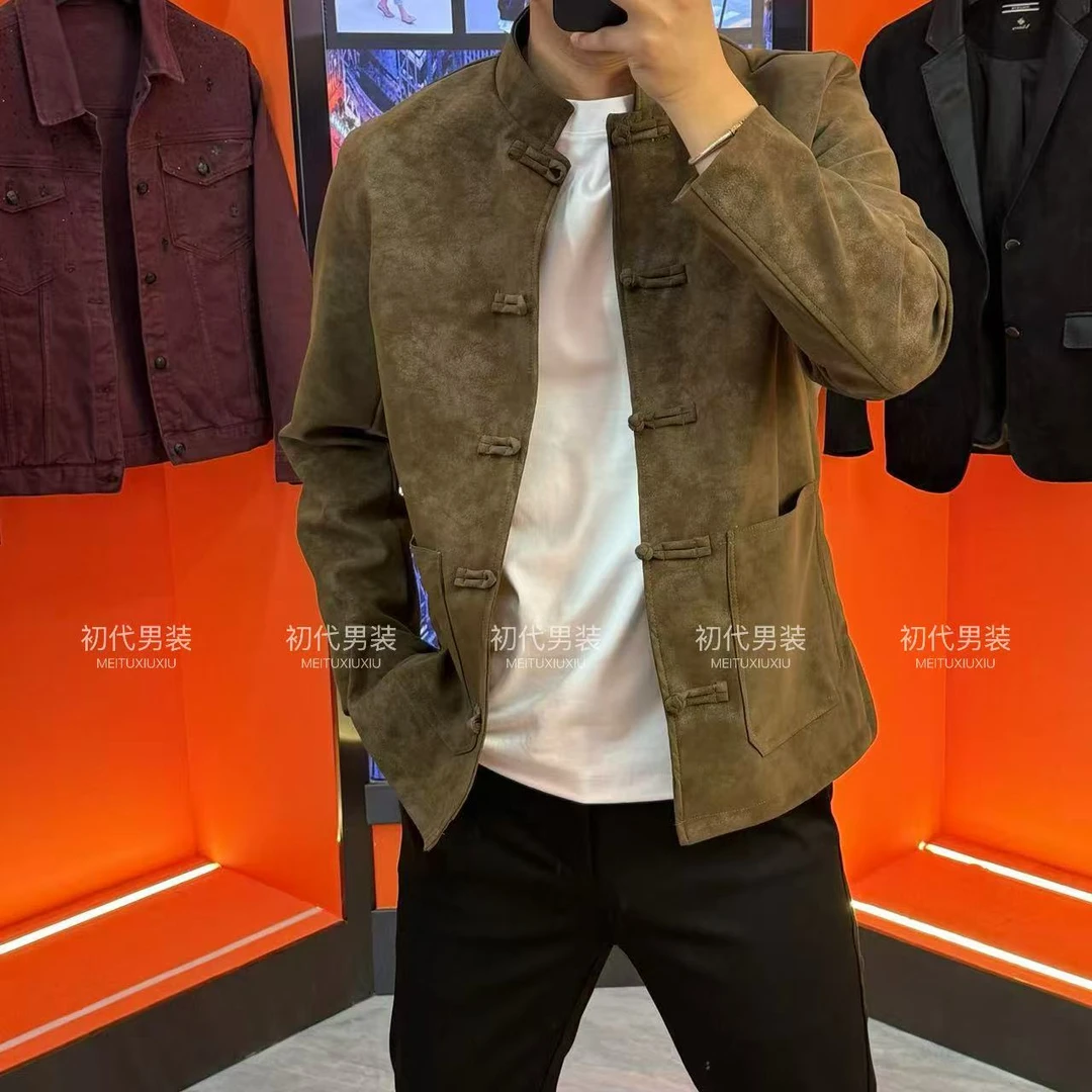 时尚轻奢秋季新款男士立领中式唐装休闲外套-040