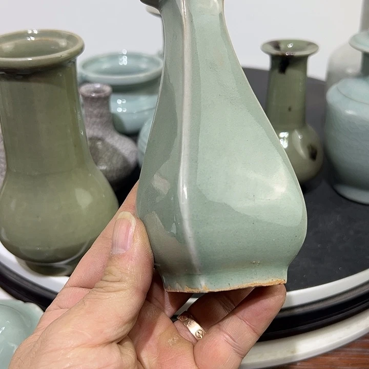 龙泉窑梅子青四方坪