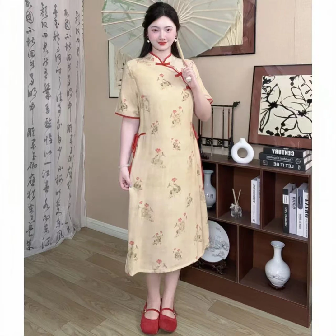 【金色年华】新中式国风改良旗袍显瘦宽松版型大码连衣裙