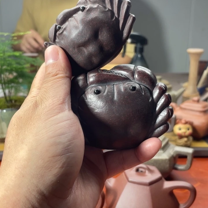 茶壶紫砂茶宠螃蟹