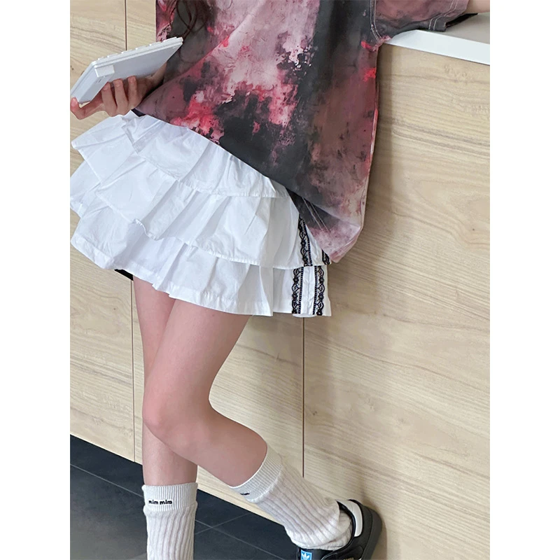k28537运动风女童半身短裙春秋蛋糕裙子2025夏季新款大童裙子时髦