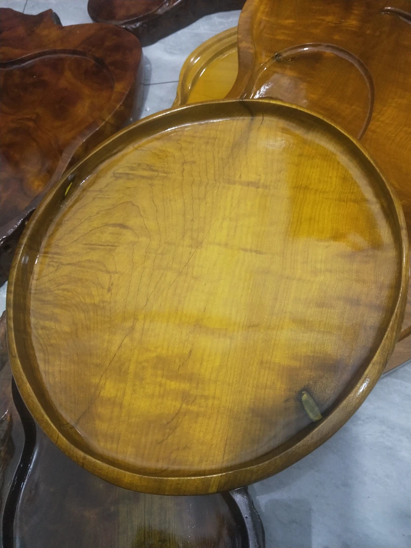 实木一木挖带水波果盘干果盘茶盘