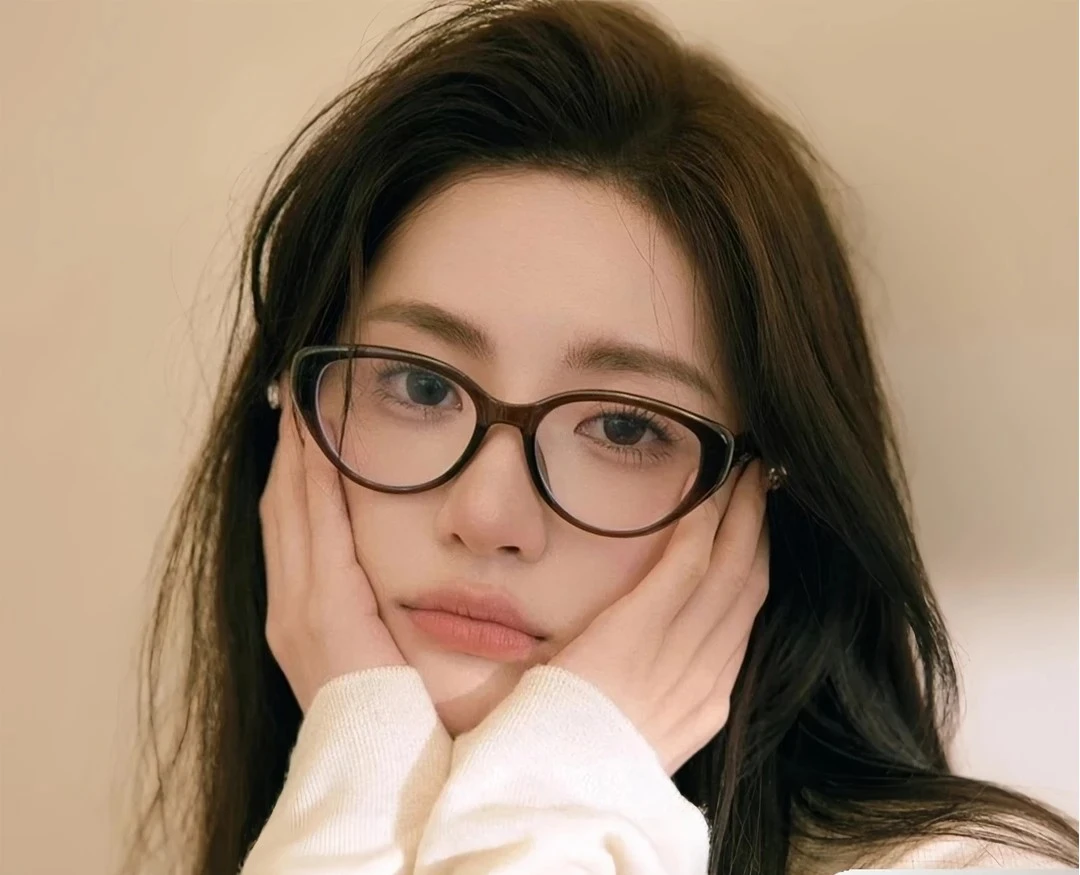 复古猫眼素颜眼镜超轻网红近视蓝光黑框圆框大框度数