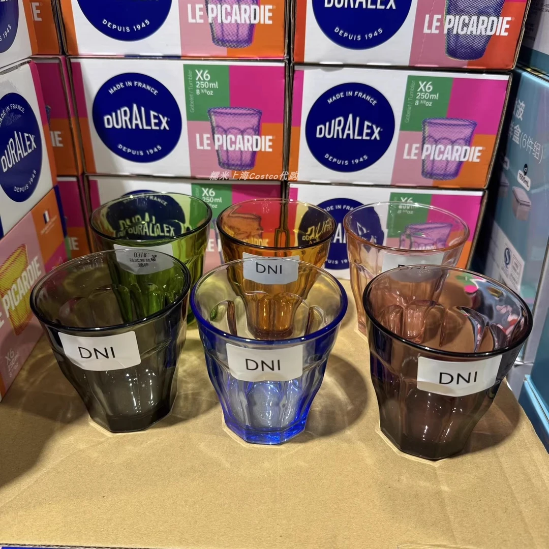 上海Costco法国进口DURALEX多莱斯法式彩色玻璃杯6件套高颜值水杯