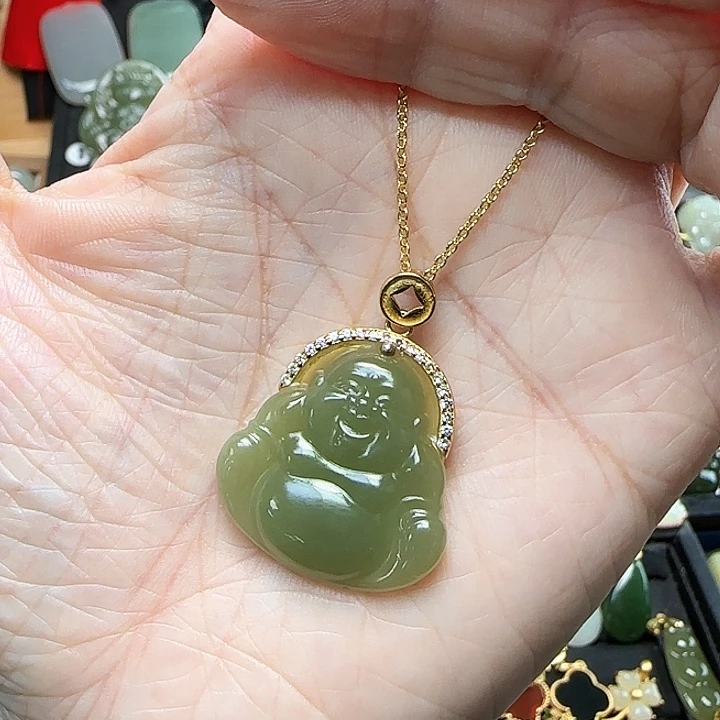 颈饰银S925镶嵌和田玉