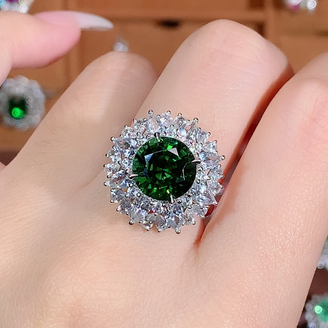 18K金镶嵌碧玺戒指4.04ct/天然宝石/七天无理由