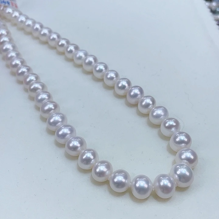 淡水珍珠9/10近圆爆亮冷白赛澳白几乎无暇银S925镶嵌