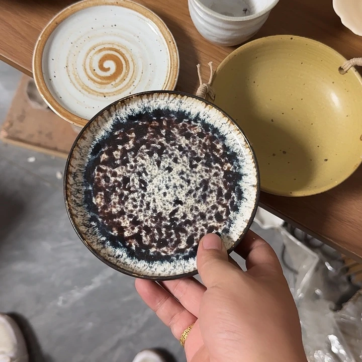 搪瓷4件碟子套装，