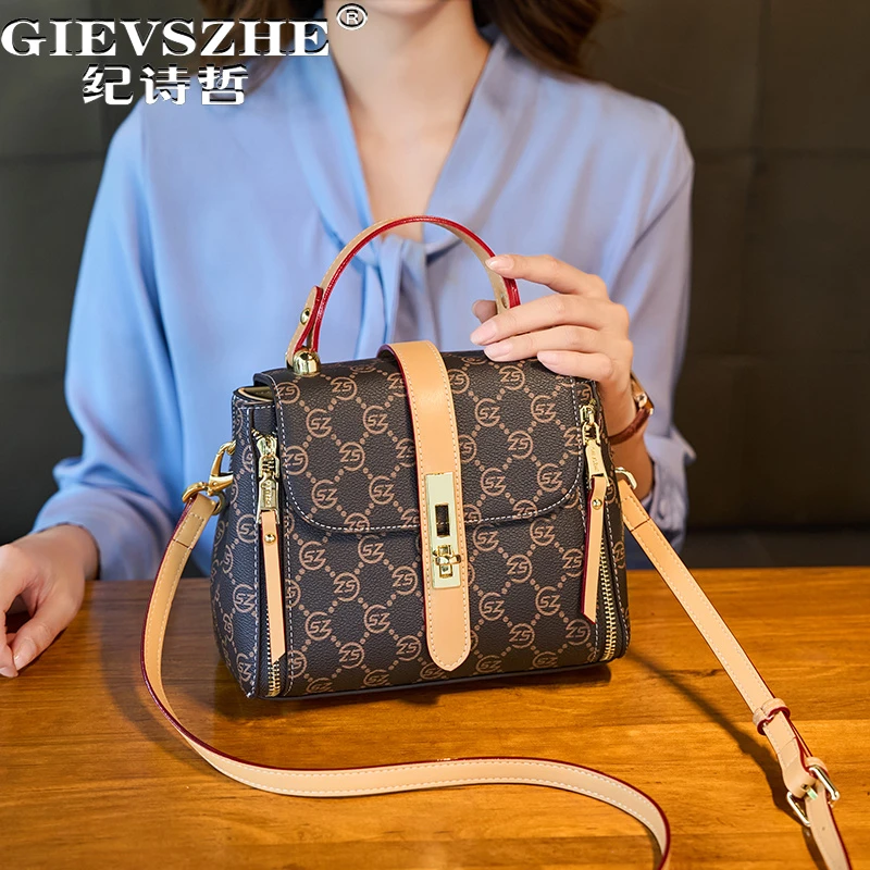 纪诗哲品牌包包女款2025新款单肩包老花斜挎包生日礼物送妈妈婆婆
