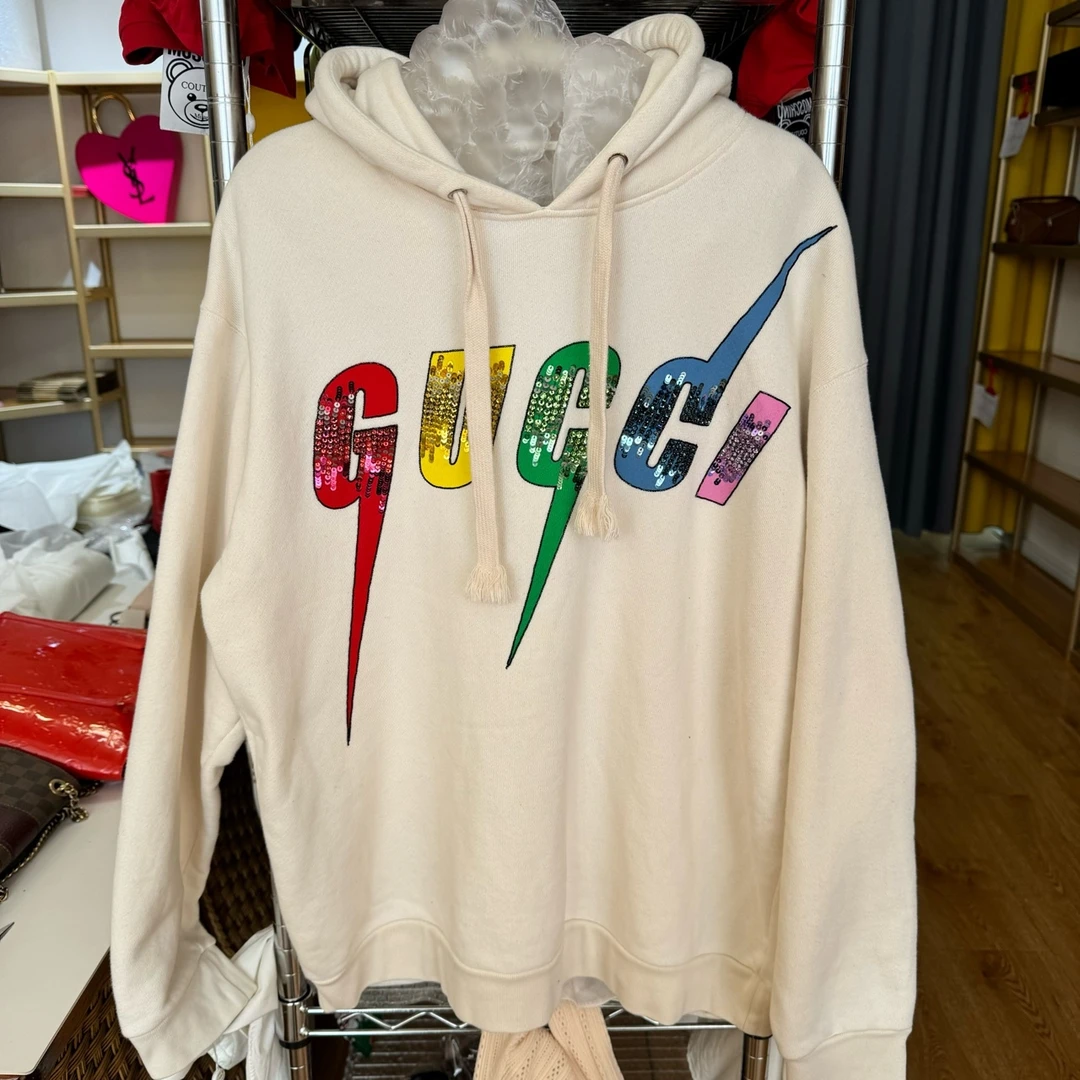 95新 GUCCI/古驰 古驰 白色纯棉毛衫m码 Y039