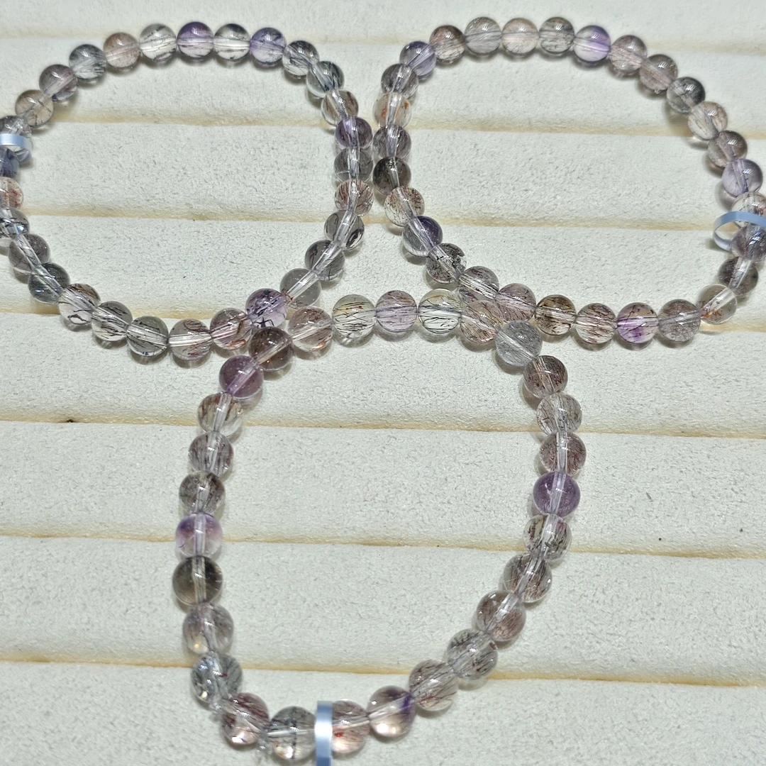 【书记甄选】天然超七单圈手链 多样性发一件 约6mm GXZ873