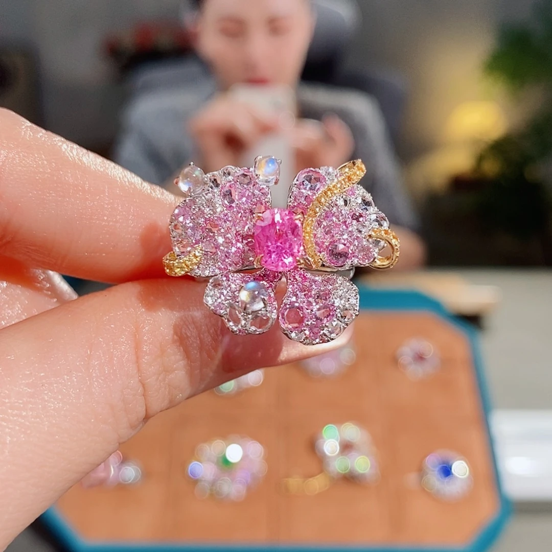 戒指尖晶石18K金镶嵌1.33ct