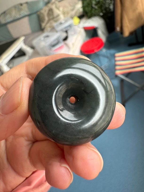 和田玉子玉青花平安扣25克