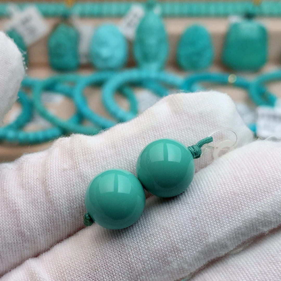 未镶嵌绿松石珠宝奇石12mm