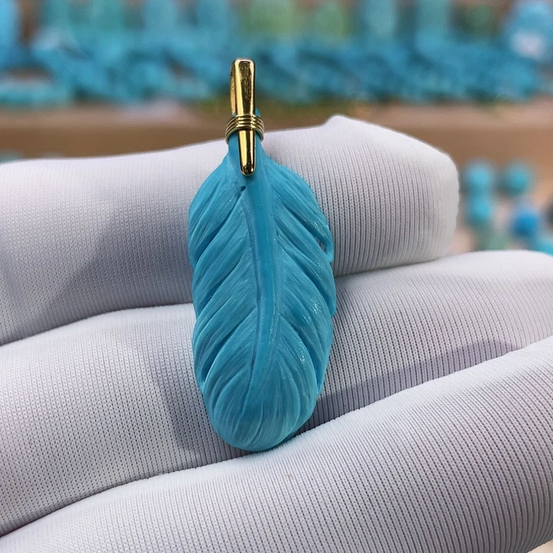 绿松石珠宝奇石18K金镶嵌