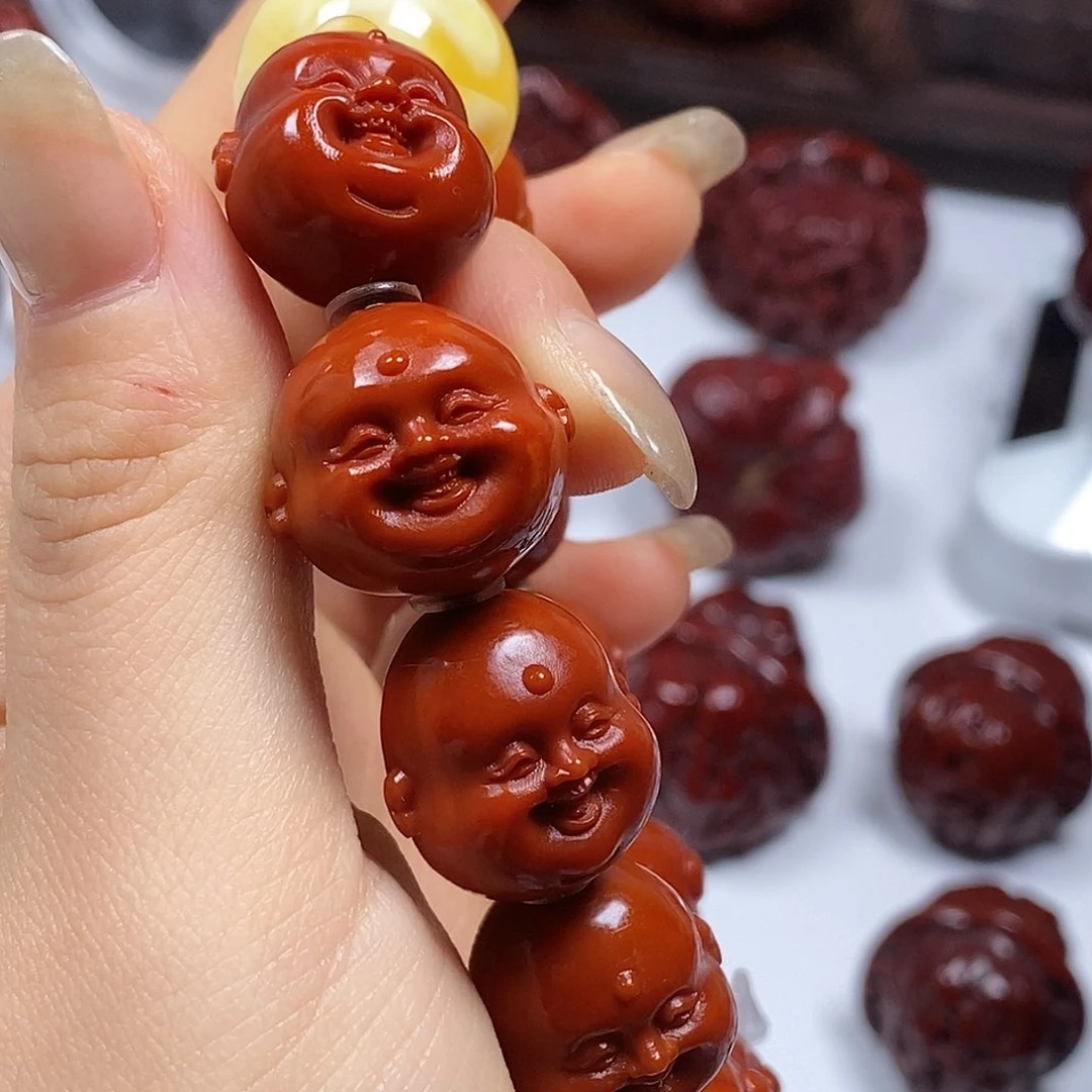 吊坠橄榄核十分开心 笑佛